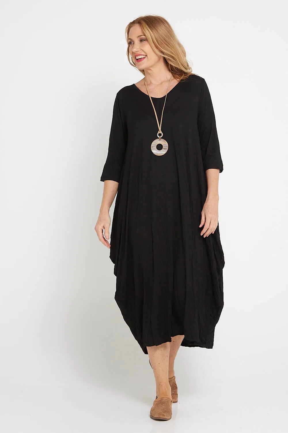 Sleeved Zoe Dress - Black