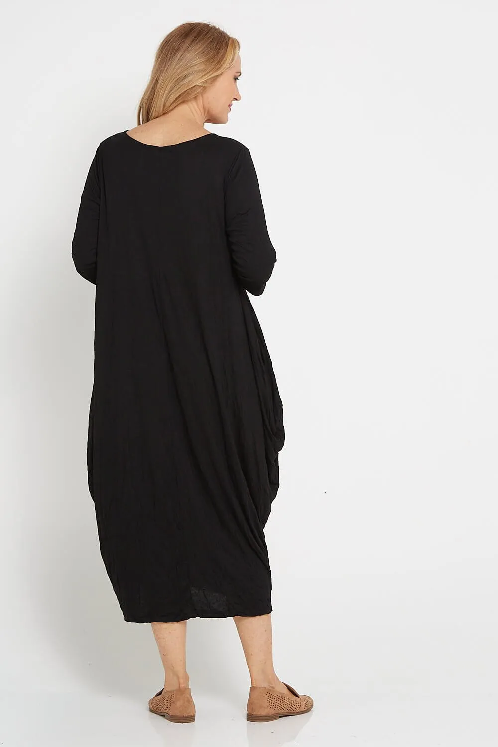 Sleeved Zoe Dress - Black