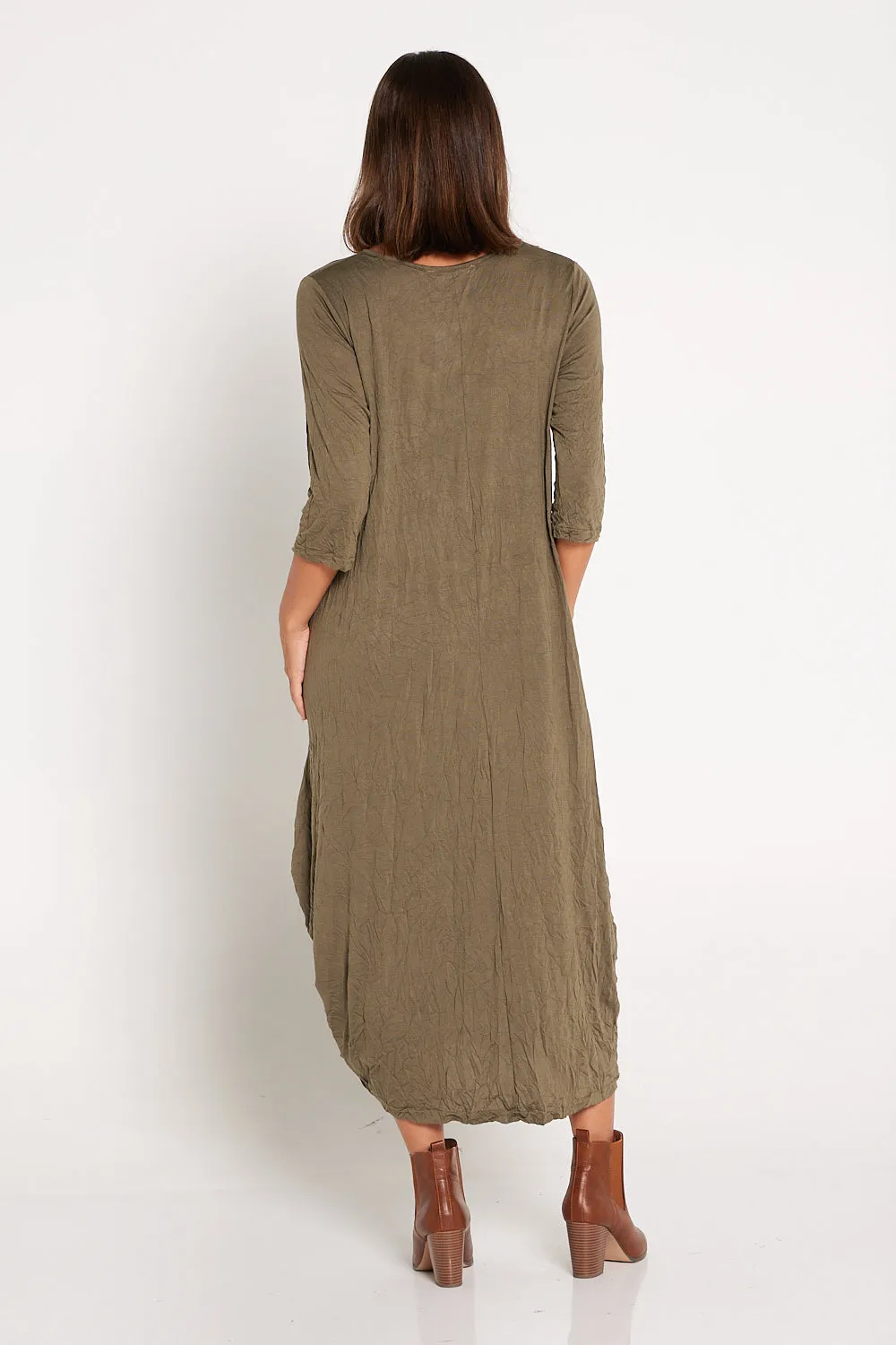 Sleeved Zoe Dress - Caper