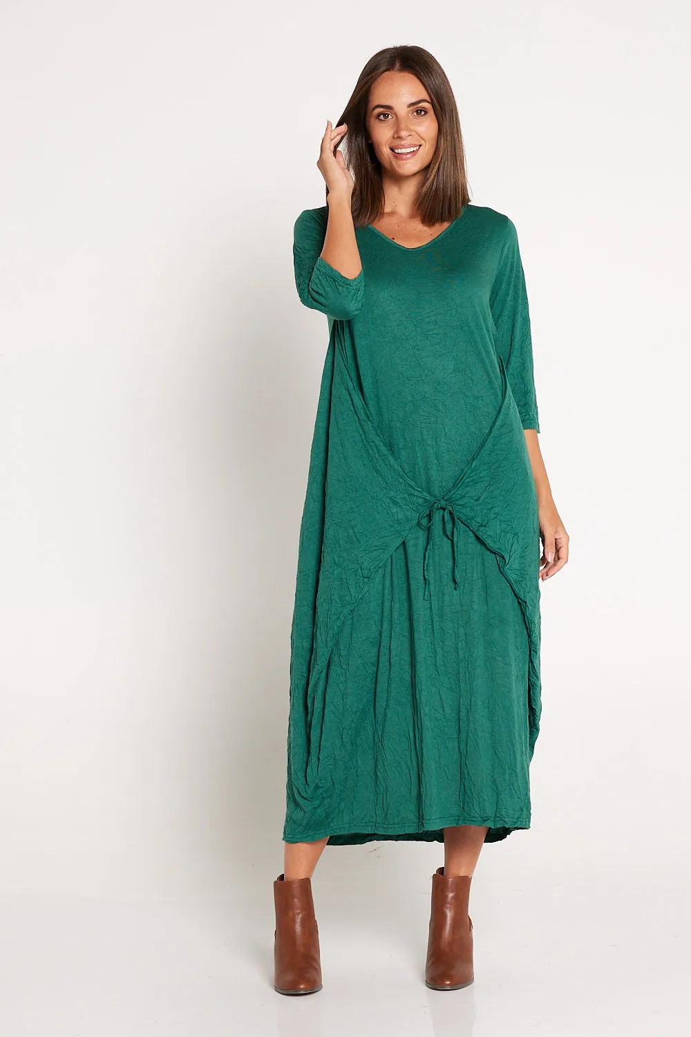 Sleeved Zoe Dress - Forest