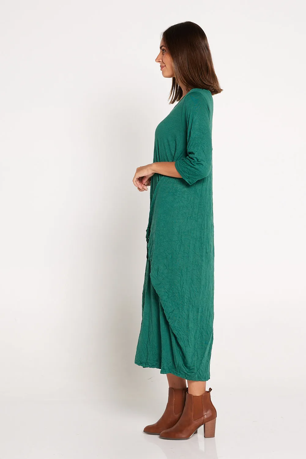 Sleeved Zoe Dress - Forest