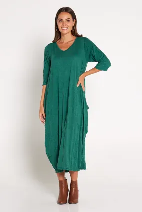 Sleeved Zoe Dress - Forest