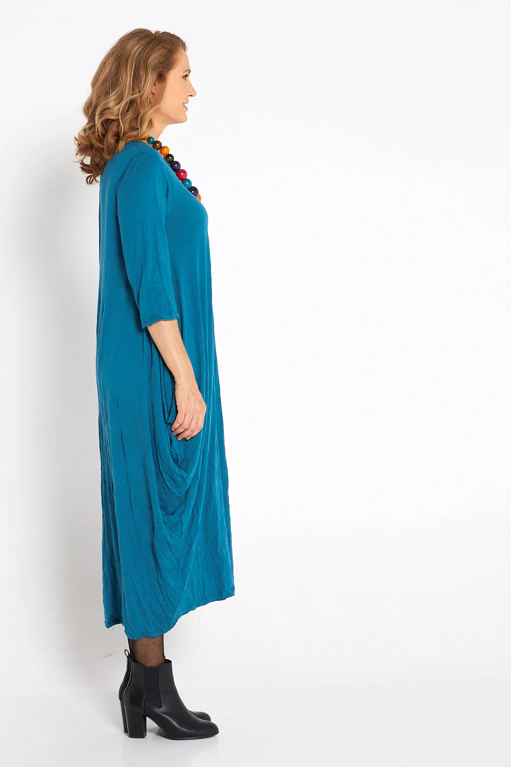 Sleeved Zoe Dress - Teal