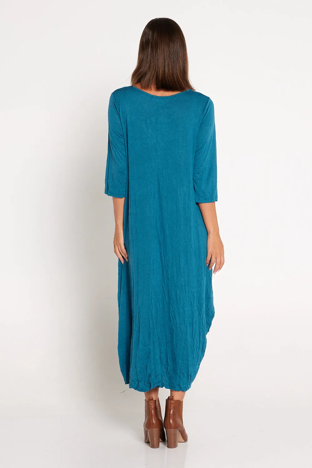 Sleeved Zoe Dress - Teal