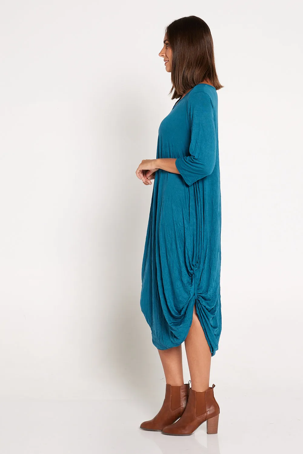 Sleeved Zoe Dress - Teal