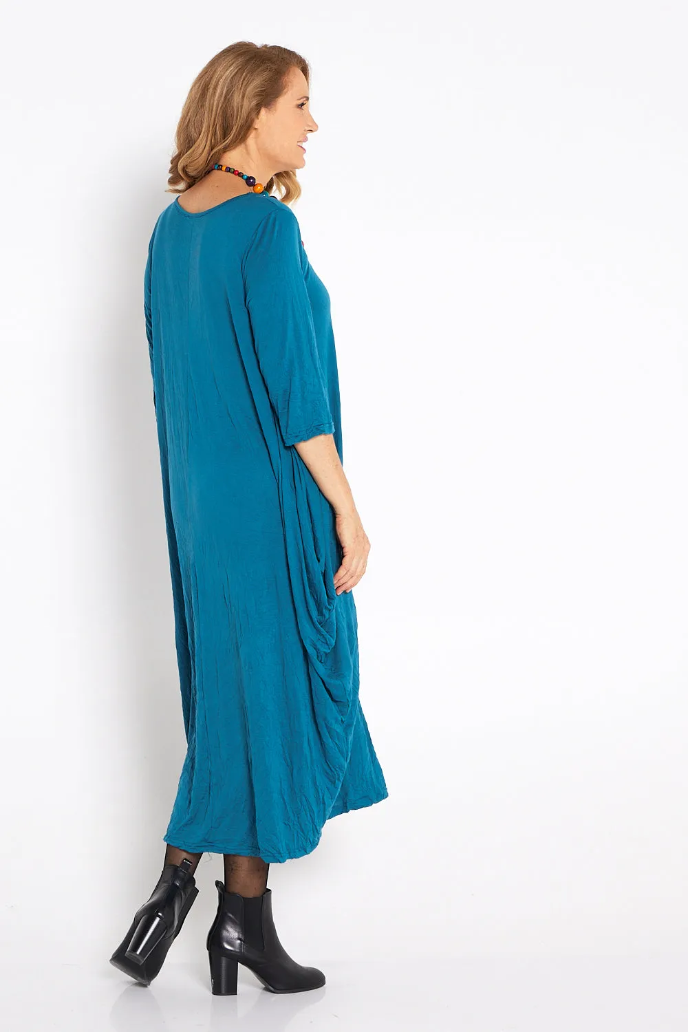 Sleeved Zoe Dress - Teal