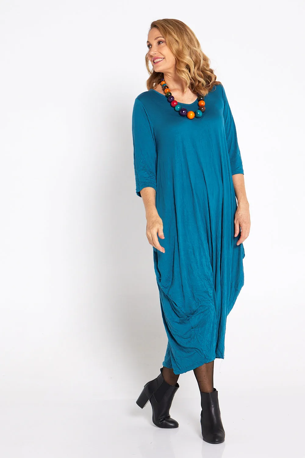 Sleeved Zoe Dress - Teal