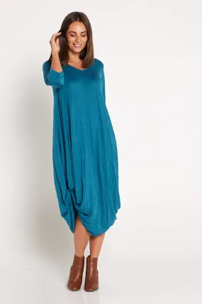 Sleeved Zoe Dress - Teal