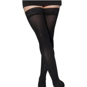 Soft Opaque Thigh-High with Grip-Top, 30-40 mmHg, Medium, Short, Closed, Black