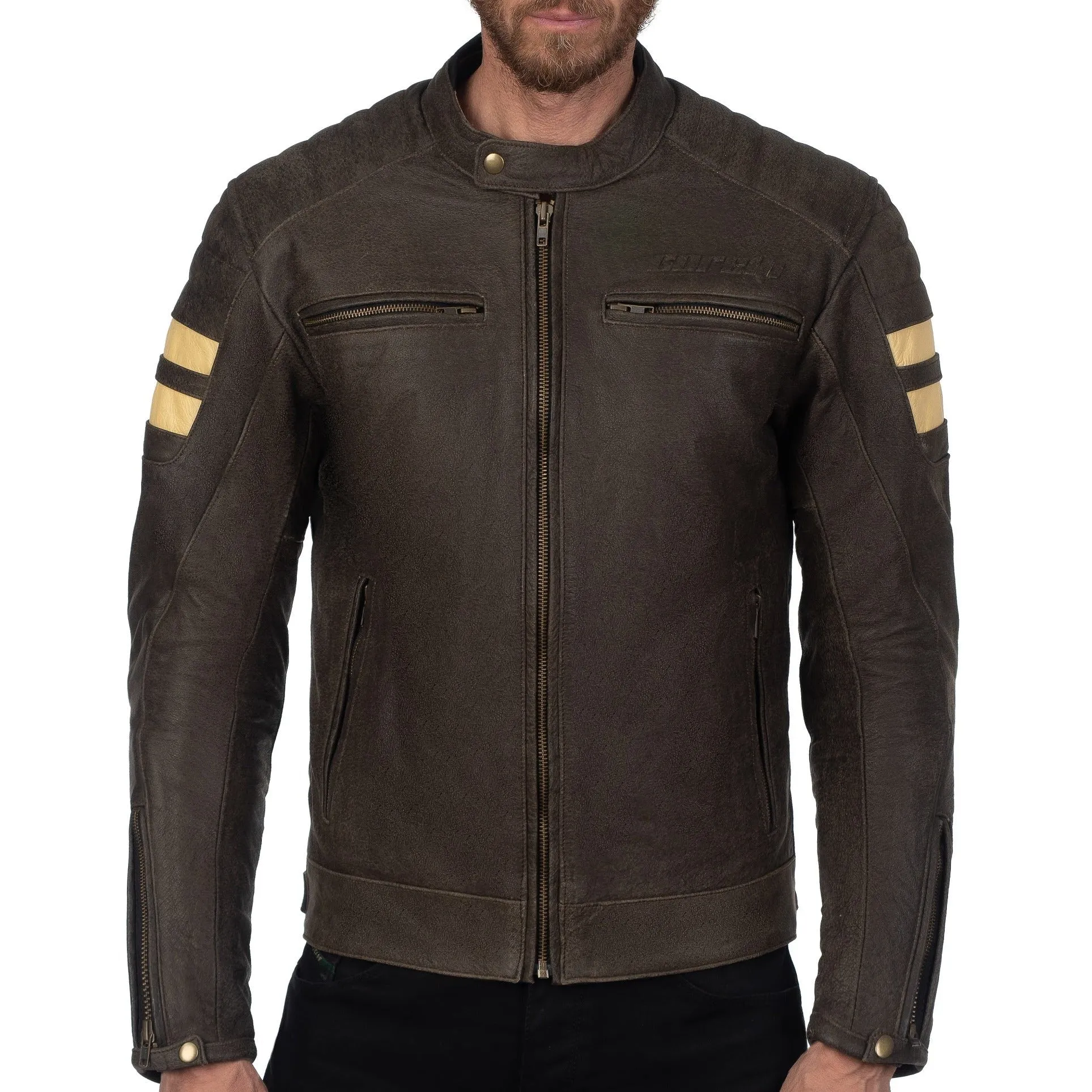 Soho Retro Brown Motorcycle Leather Jacket