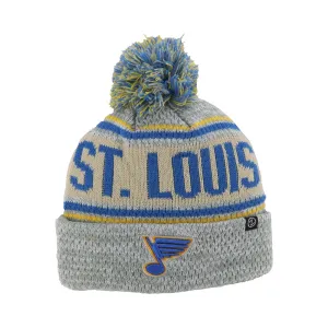 ST. LOUIS BLUES ZEPHYR SNAG 3 TONE POM KNIT- GREY