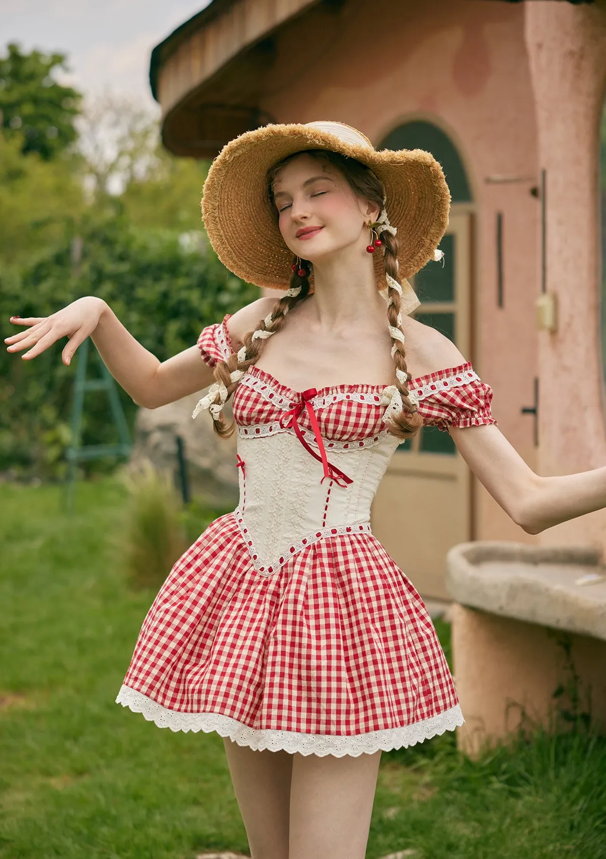 Summer Cherry Tomatoes Corset Dress