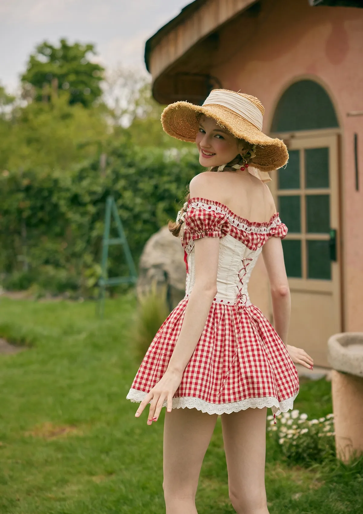 Summer Cherry Tomatoes Corset Dress