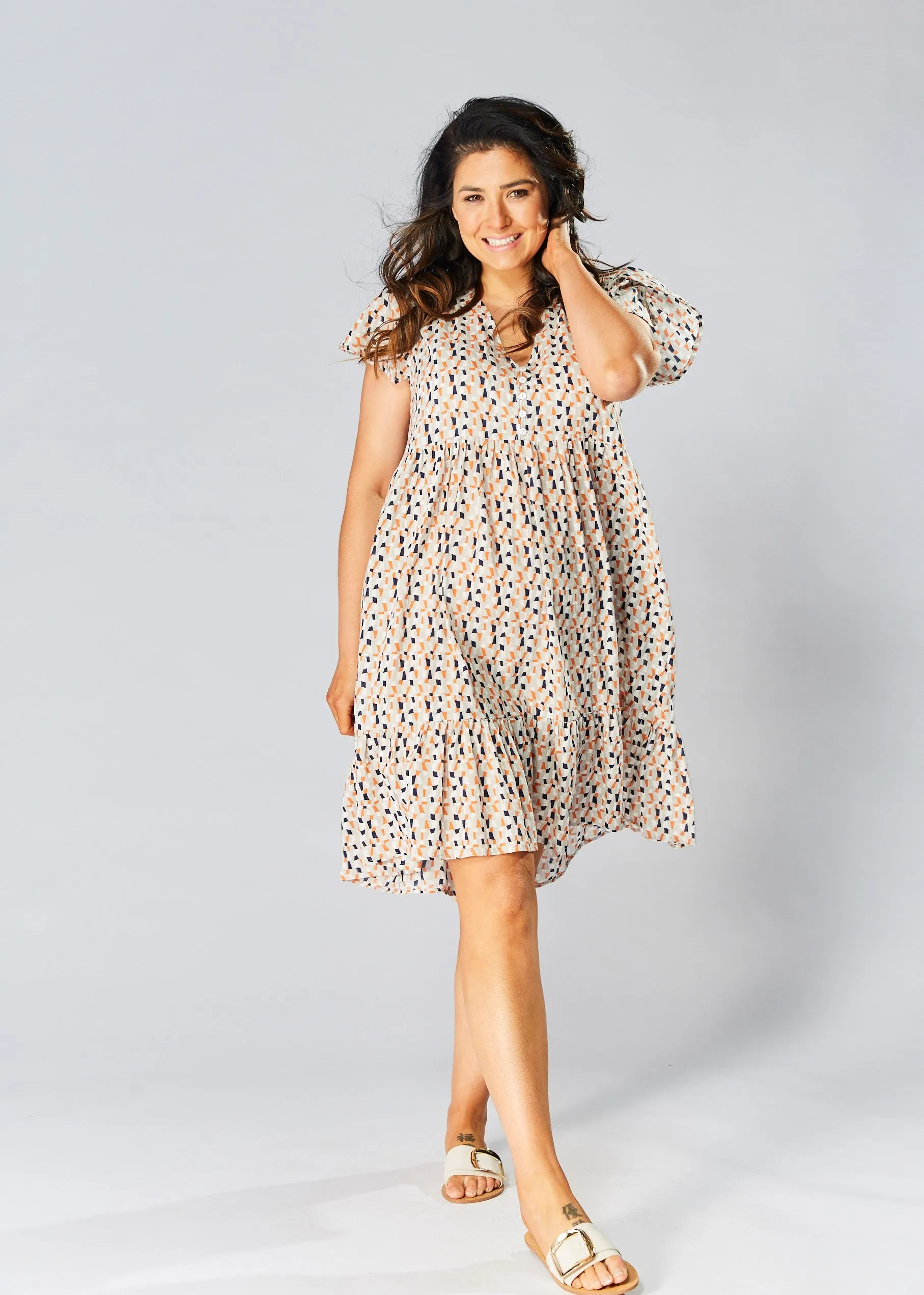 Sunny Baby Doll Dress - Navy