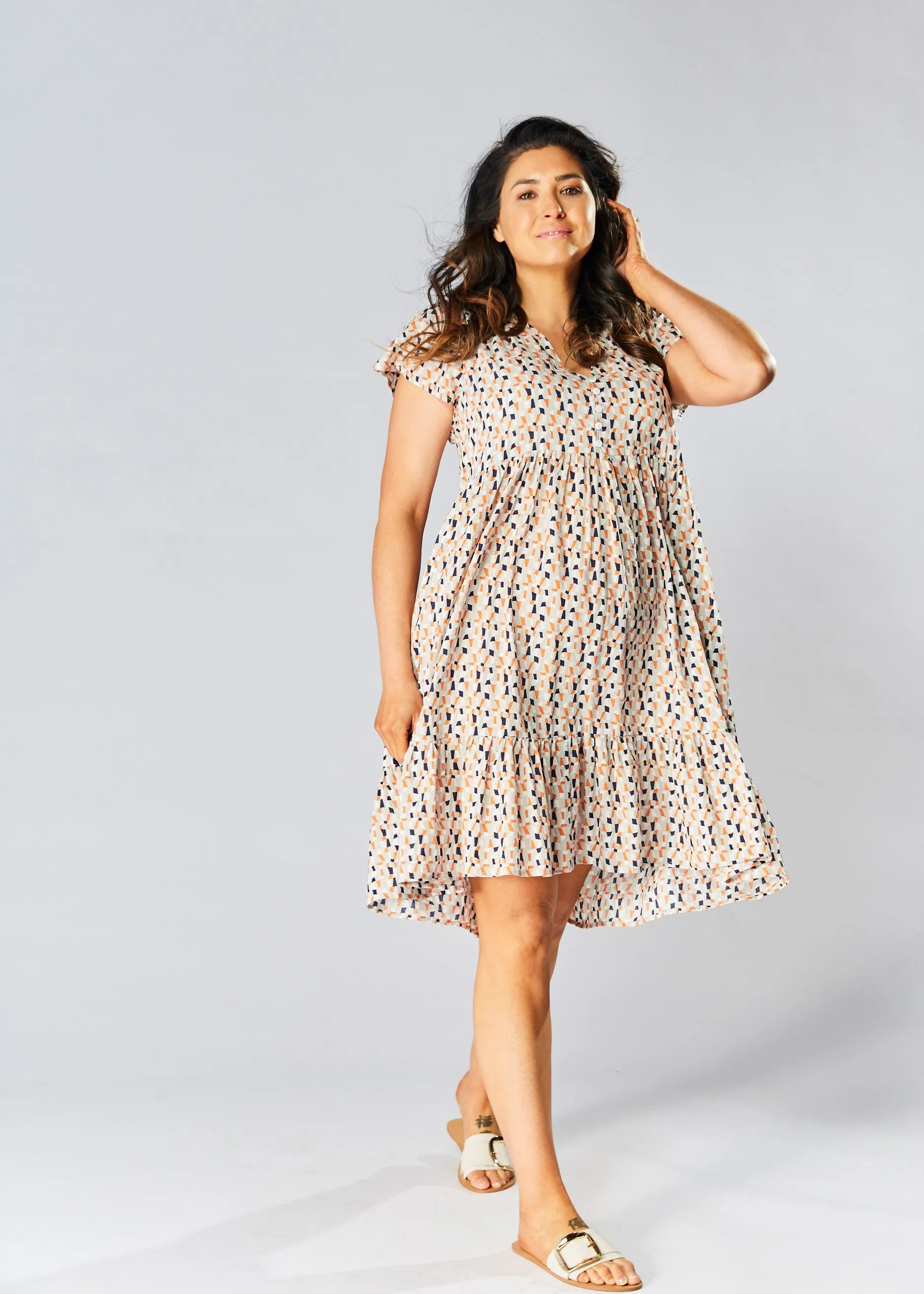 Sunny Baby Doll Dress - Navy