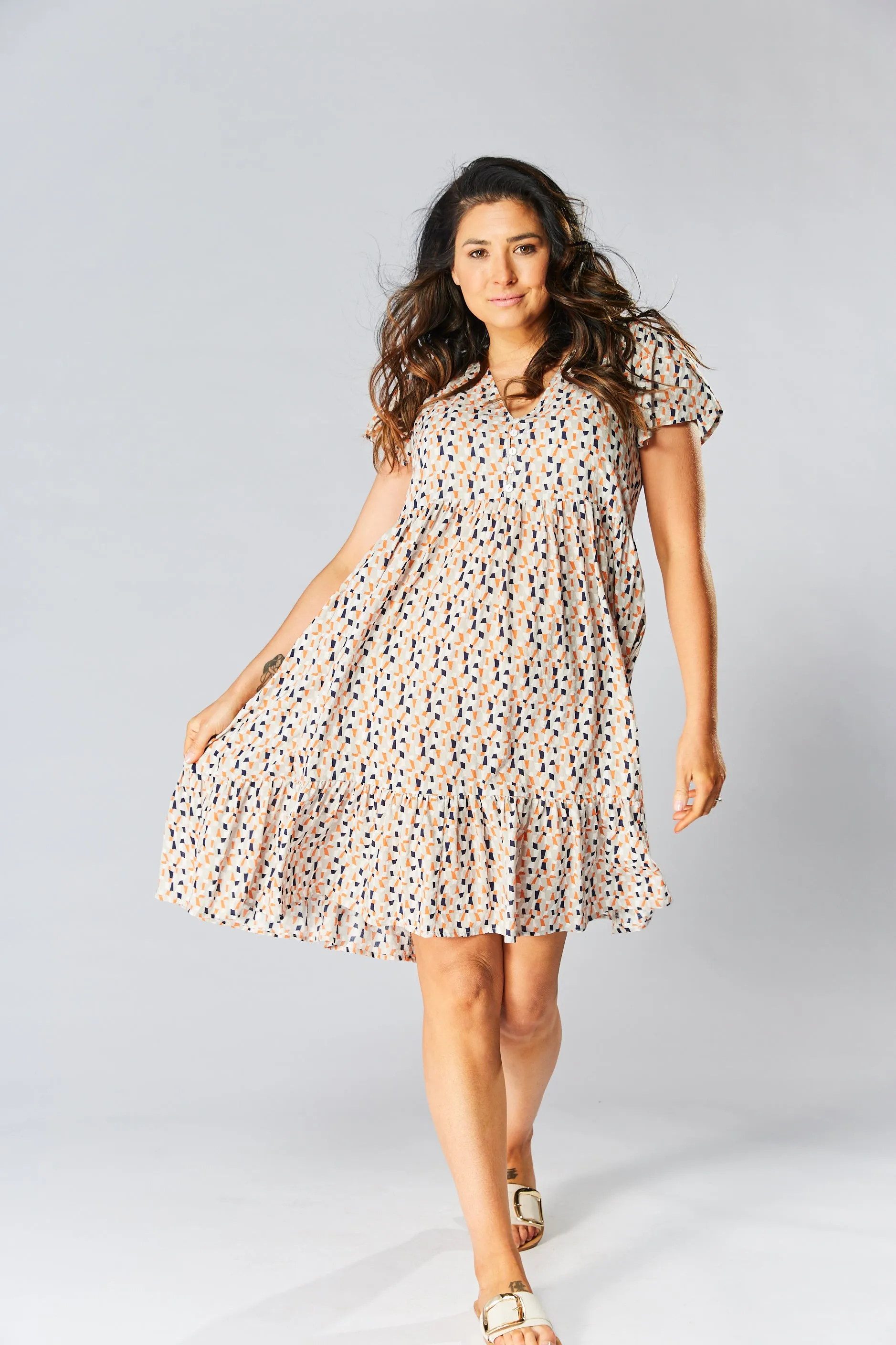 Sunny Baby Doll Dress - Navy