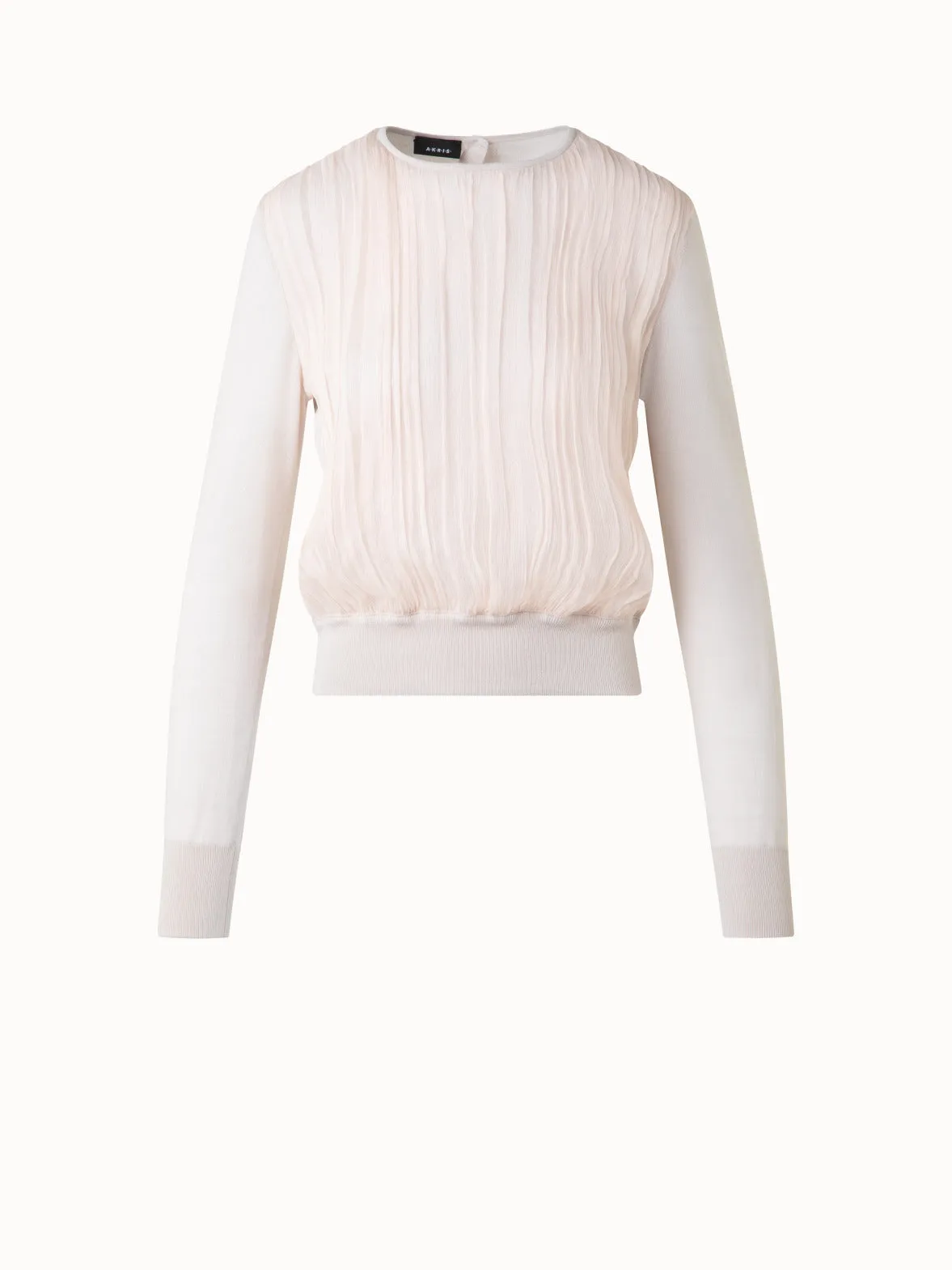 Sweater with Silk Chiffon Front