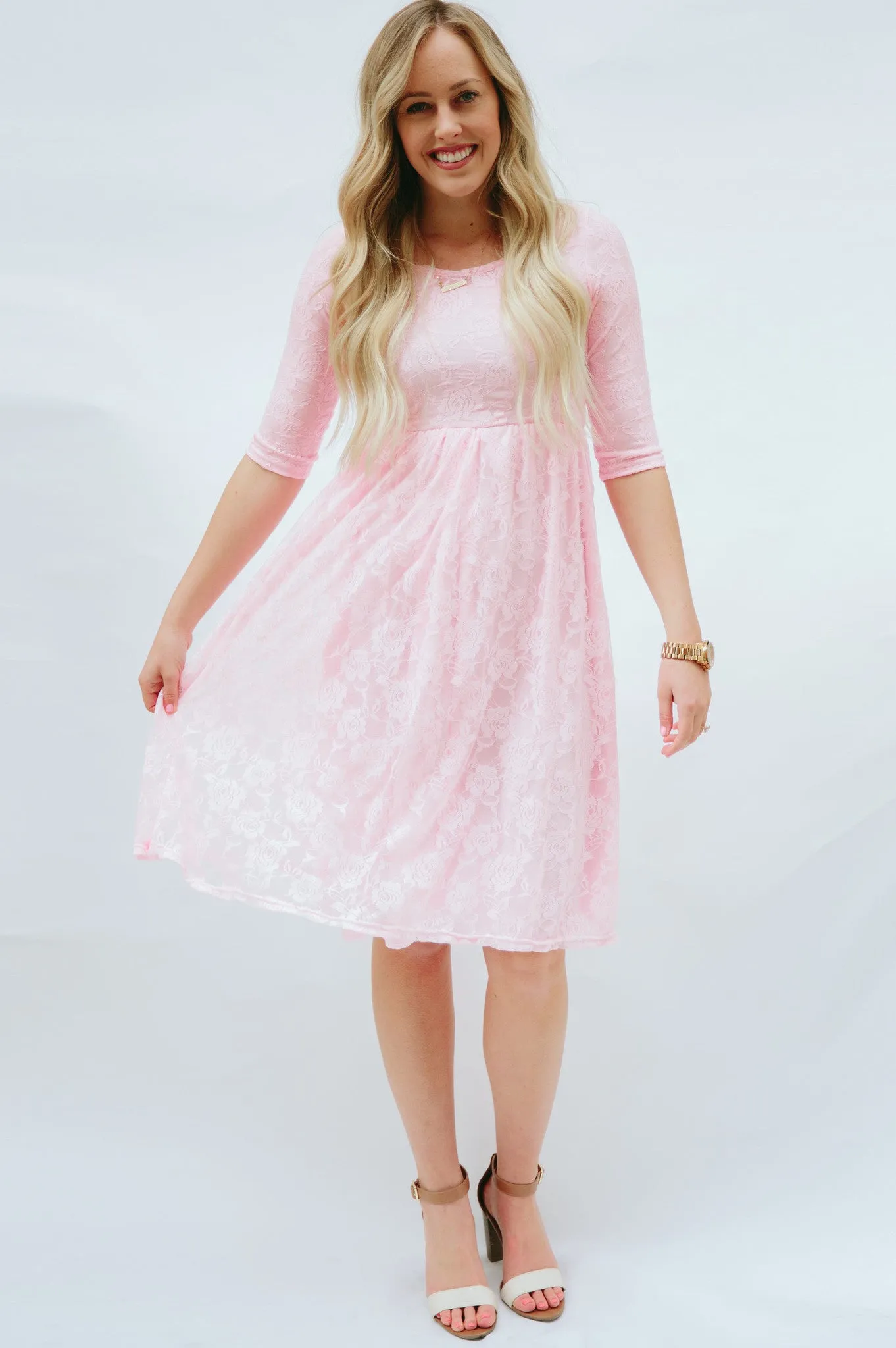 Sweetheart Lace Dress | Light Pink