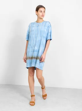 T-Shirt Dress Blue Stripe Tie Dye