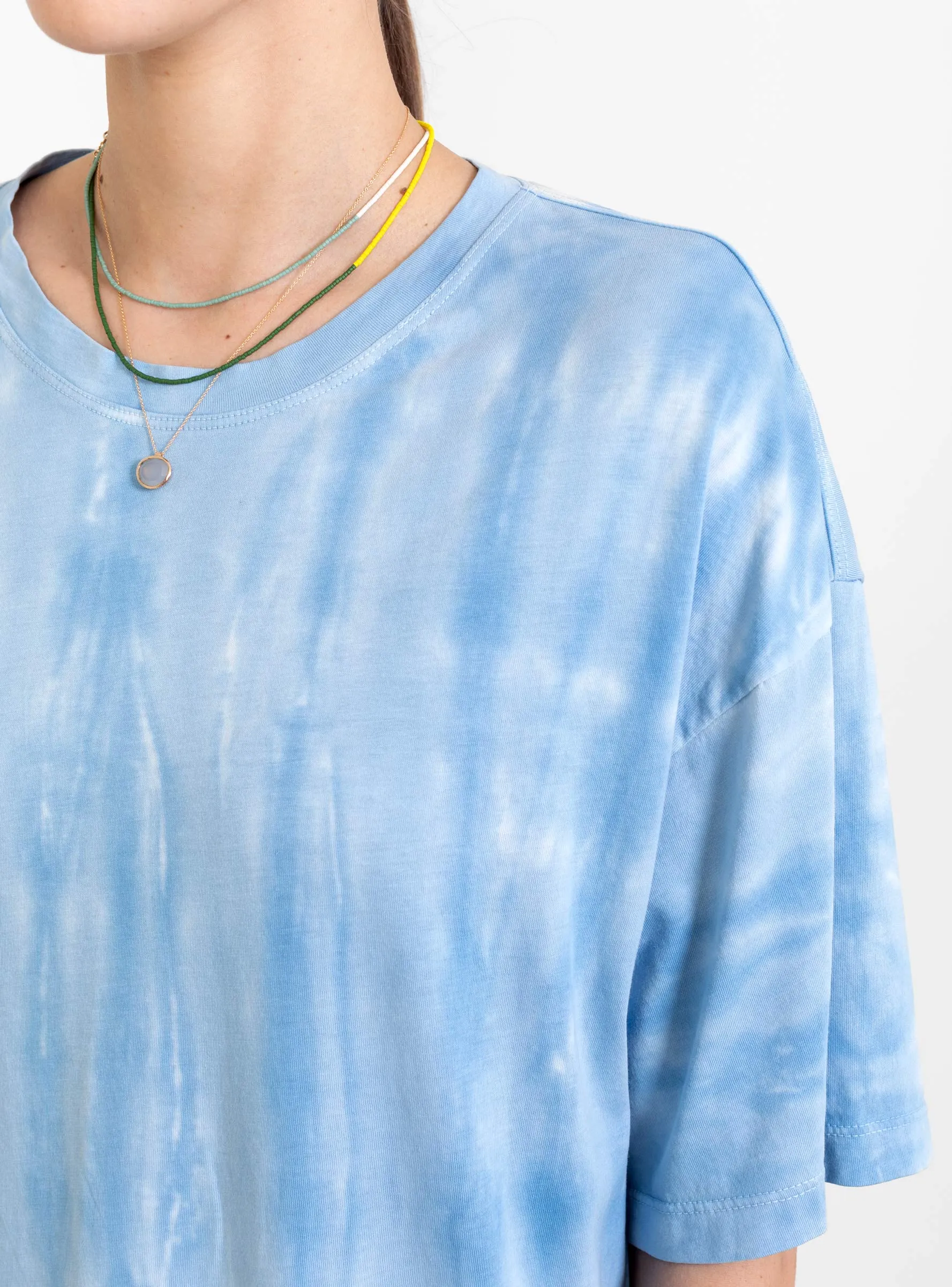 T-Shirt Dress Blue Stripe Tie Dye