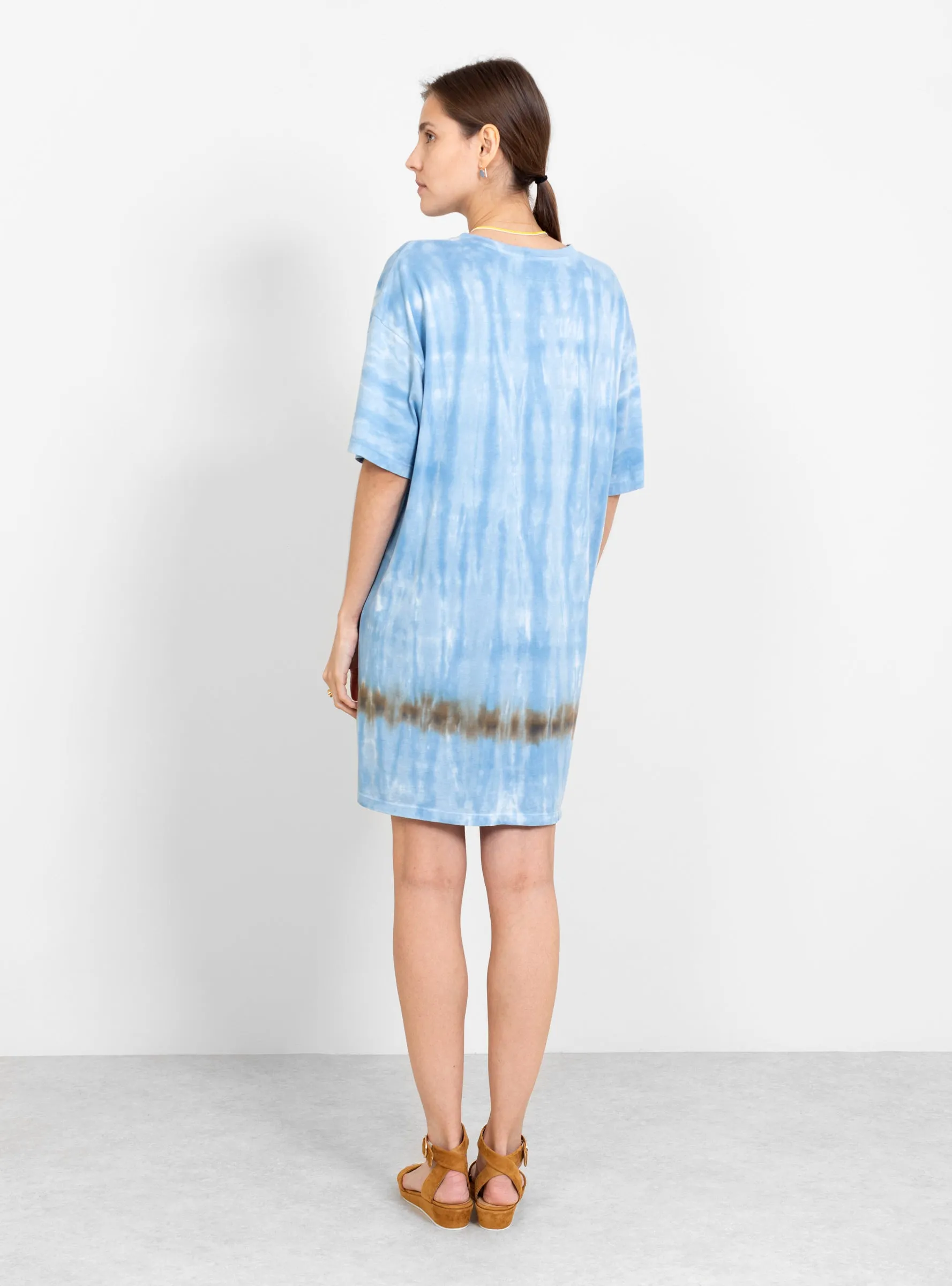 T-Shirt Dress Blue Stripe Tie Dye