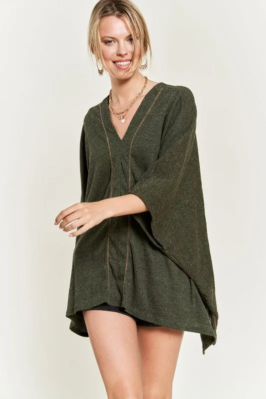 TEEK - V-NECK PONCHO TOP