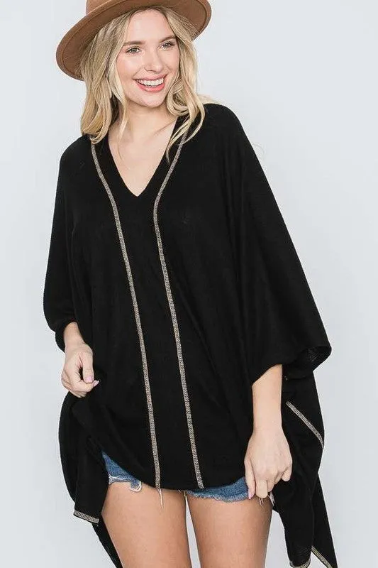 TEEK - V-NECK PONCHO TOP