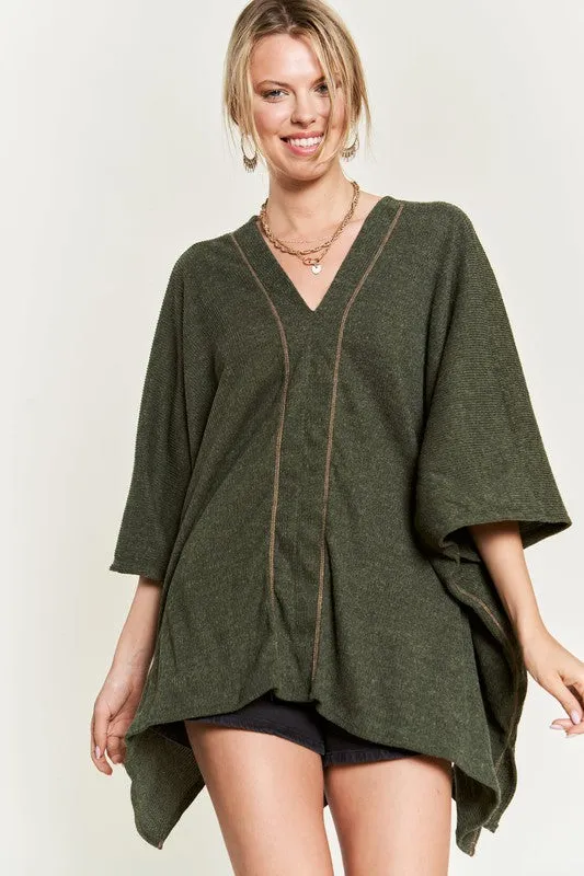 TEEK - V-NECK PONCHO TOP