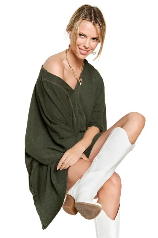 TEEK - V-NECK PONCHO TOP