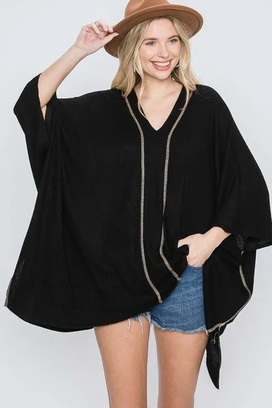 TEEK - V-NECK PONCHO TOP