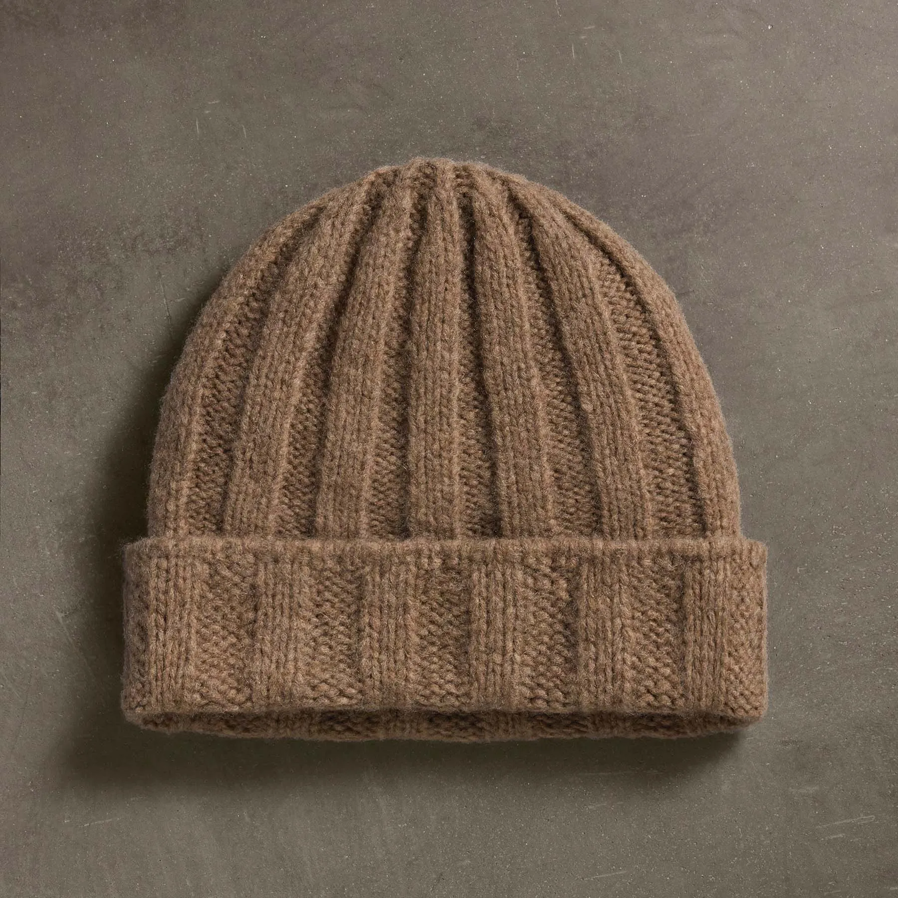 Textured Cashmere Beanie - Chestnut