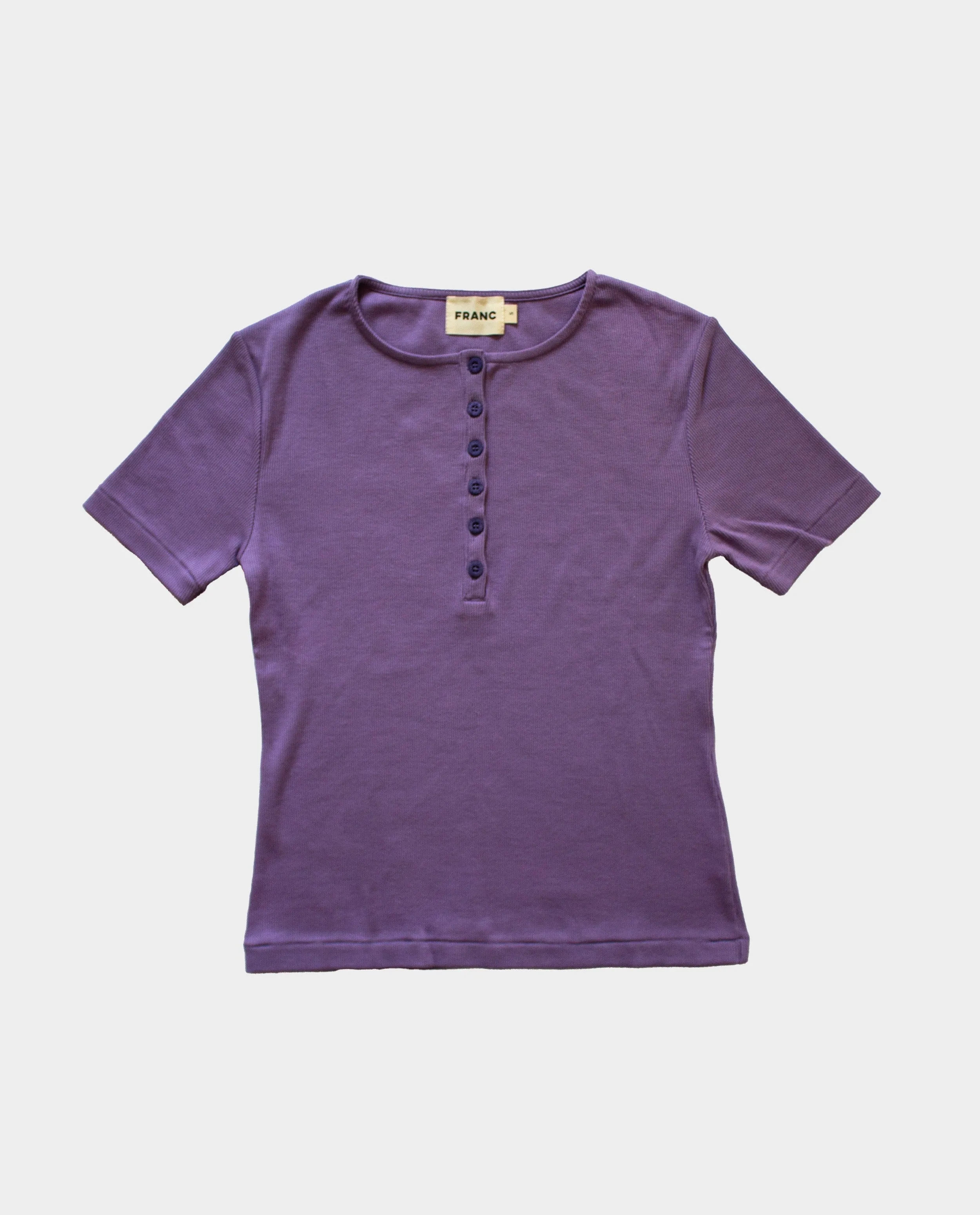 The Rib Henley Shirt in Lavender