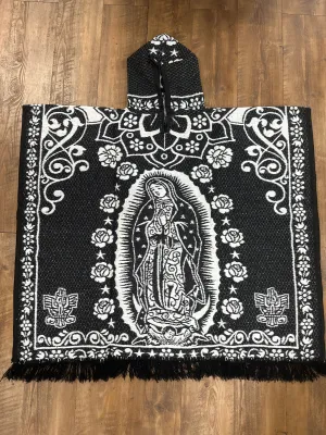 Unisex Mexican Poncho Virgen de Guadalupe