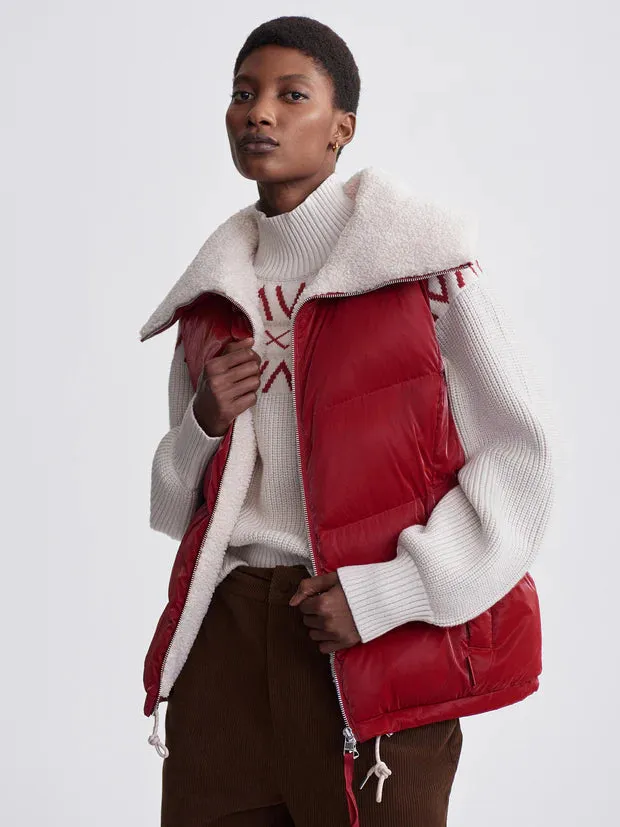 Varley Brock Puffer Gilet - Red Dahlia