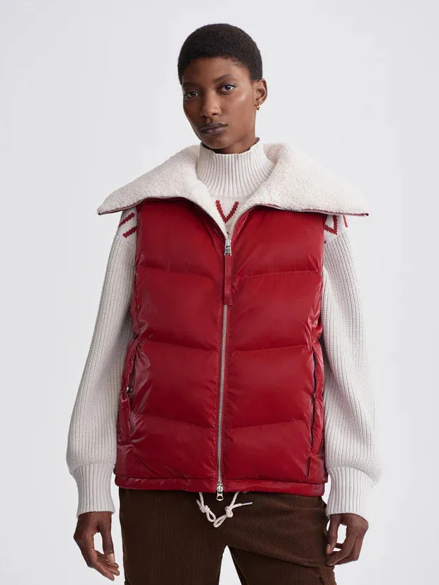 Varley Brock Puffer Gilet - Red Dahlia