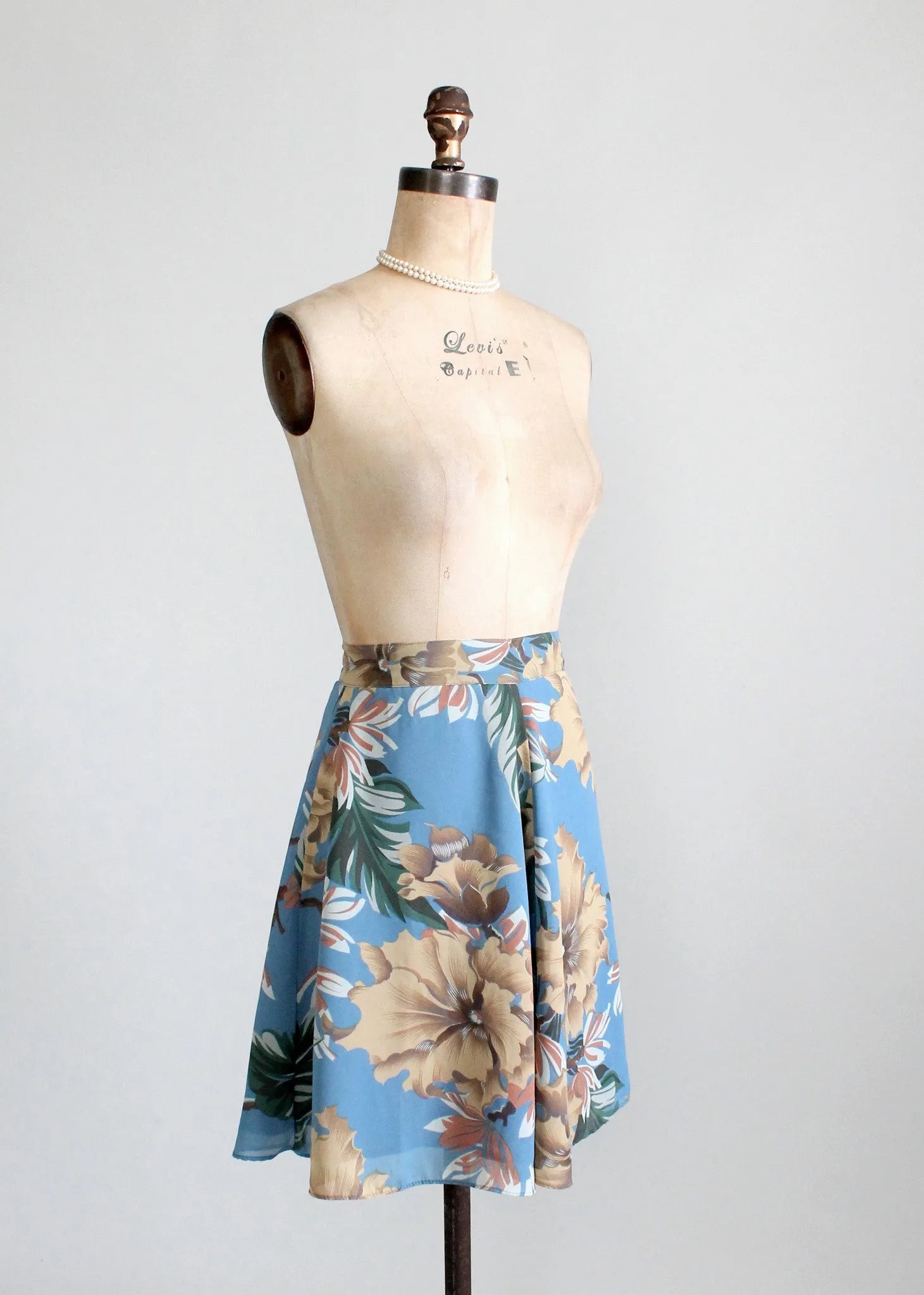 Vintage 1980s Fall Floral Skirt