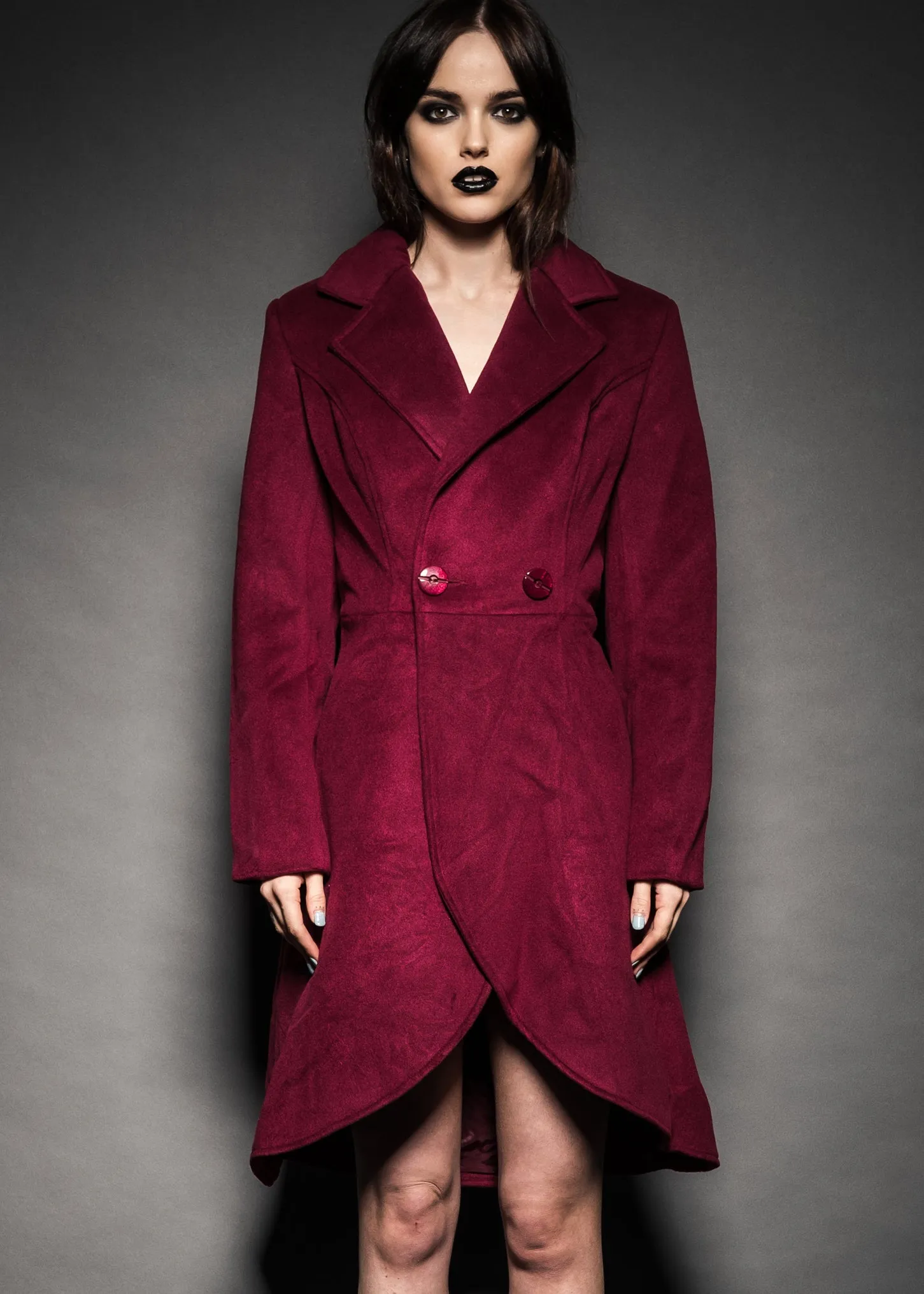 Vintage Vibes Burgundy Winter Coat