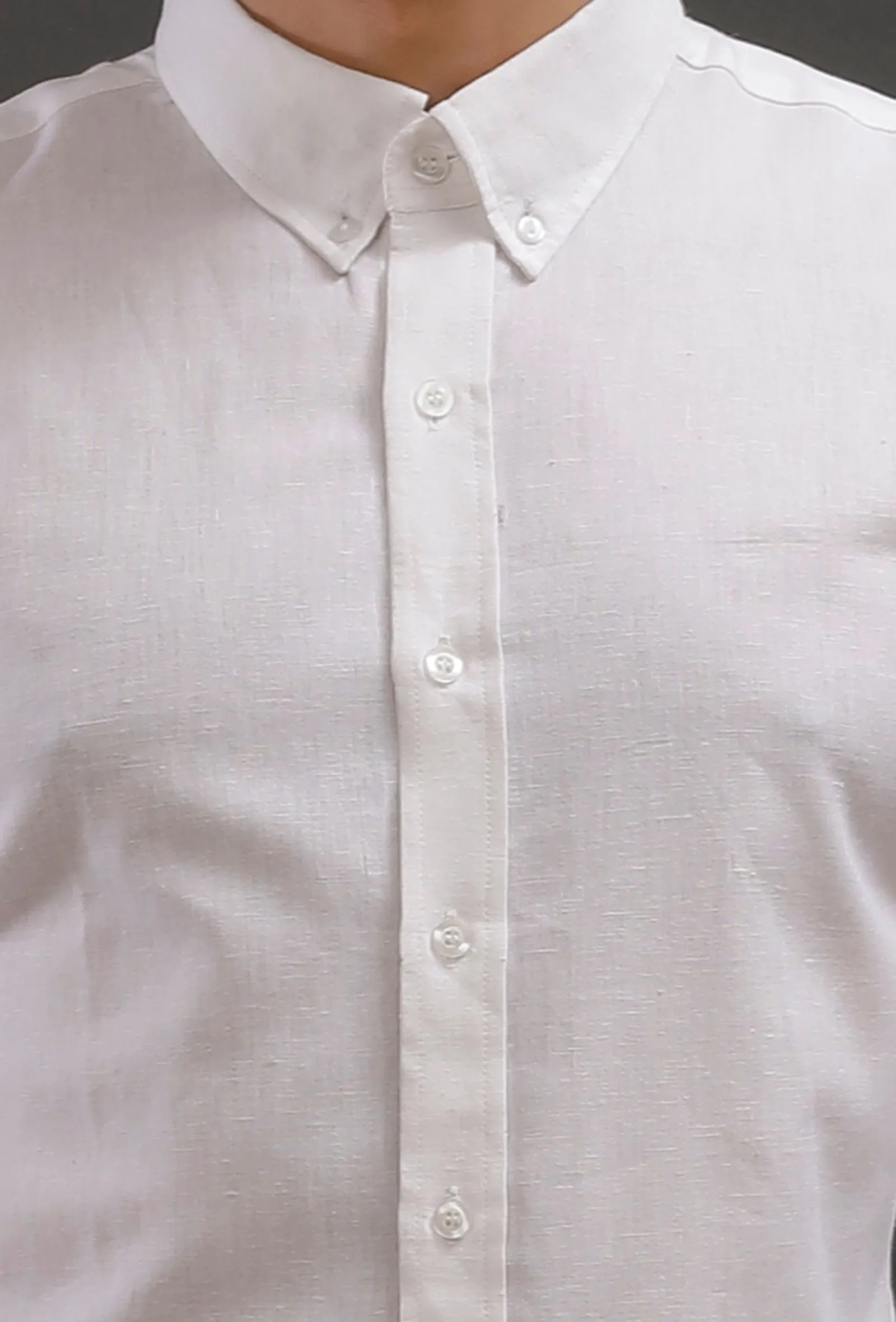 White Cotton Slim Fit Shirt