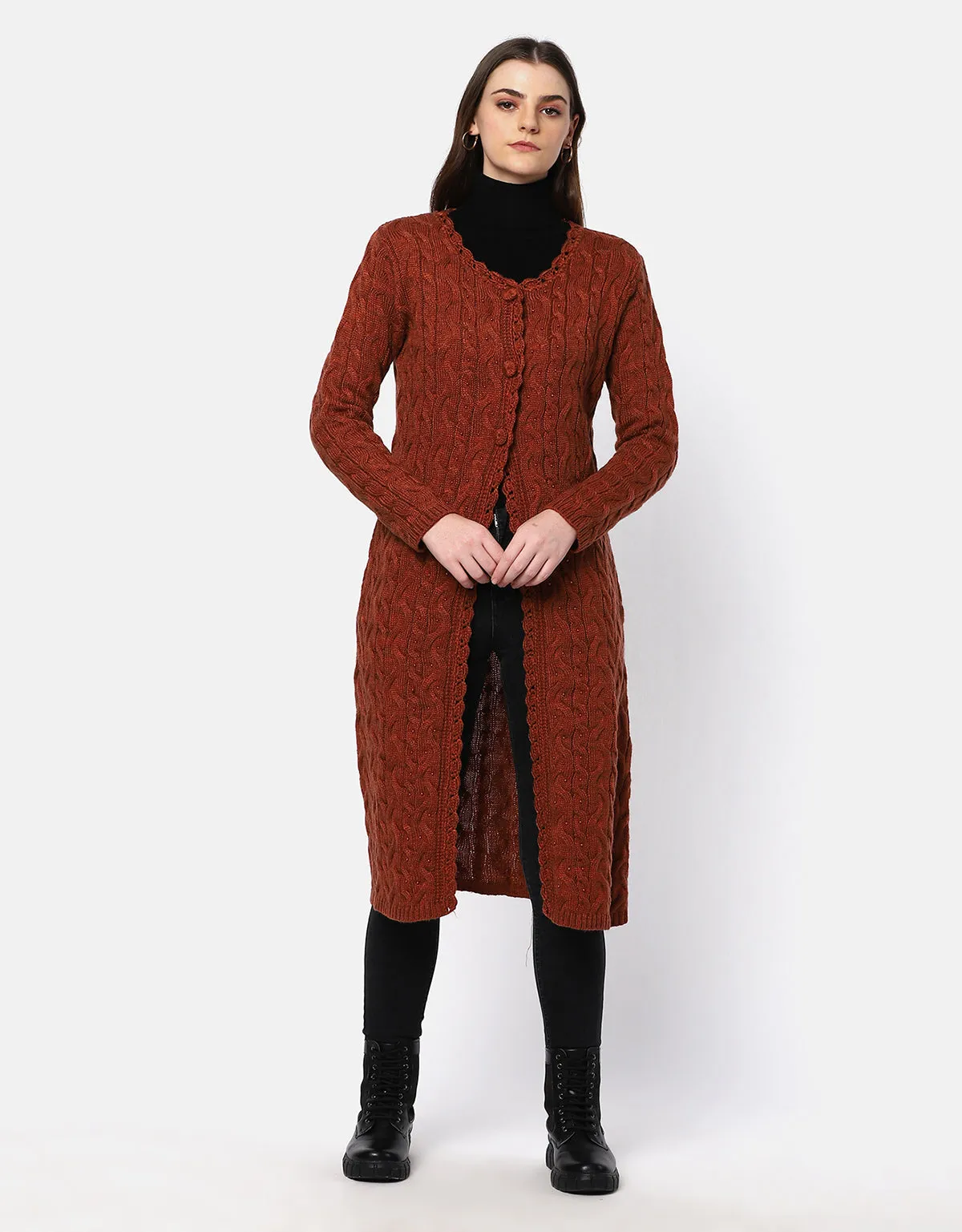 Women Woolen Cable Design Fancy Shrug