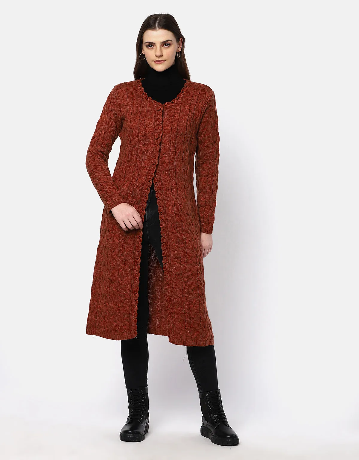 Women Woolen Cable Design Fancy Shrug