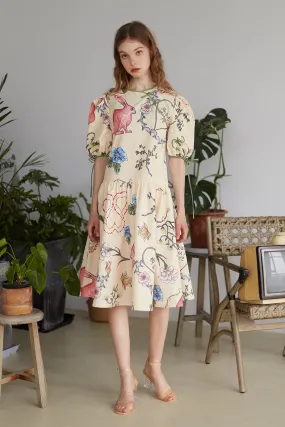 XUNRUO | Plant And Rabbit Improved Cheongsam Dress